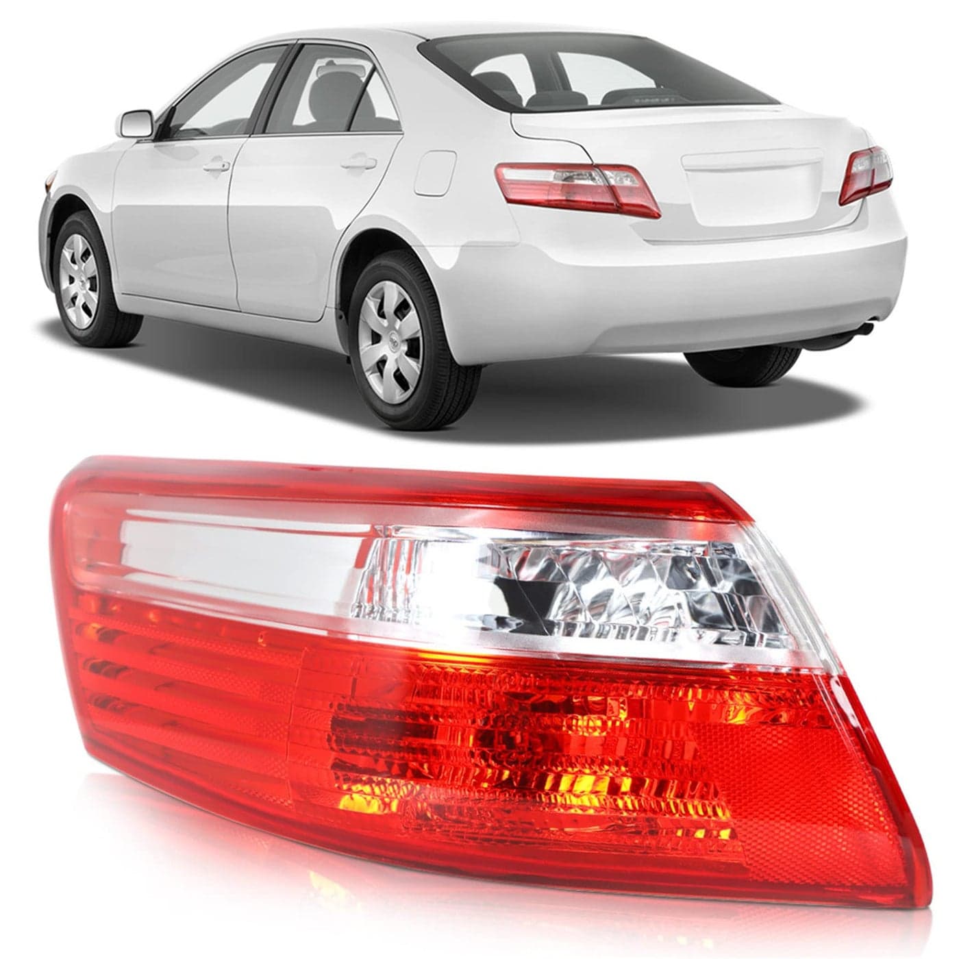 WFLNHB LH Tail Light Replacement for Toyota Camry 2007 2008 2009 Rear Outer Tail Light Taillamp Assembly Driver Side