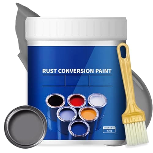 Rust Converter For Metal Rust Converter 300g Weatherproof Rust Converter Paint For Metal WaterBased Metallic Paint with Brush Gray