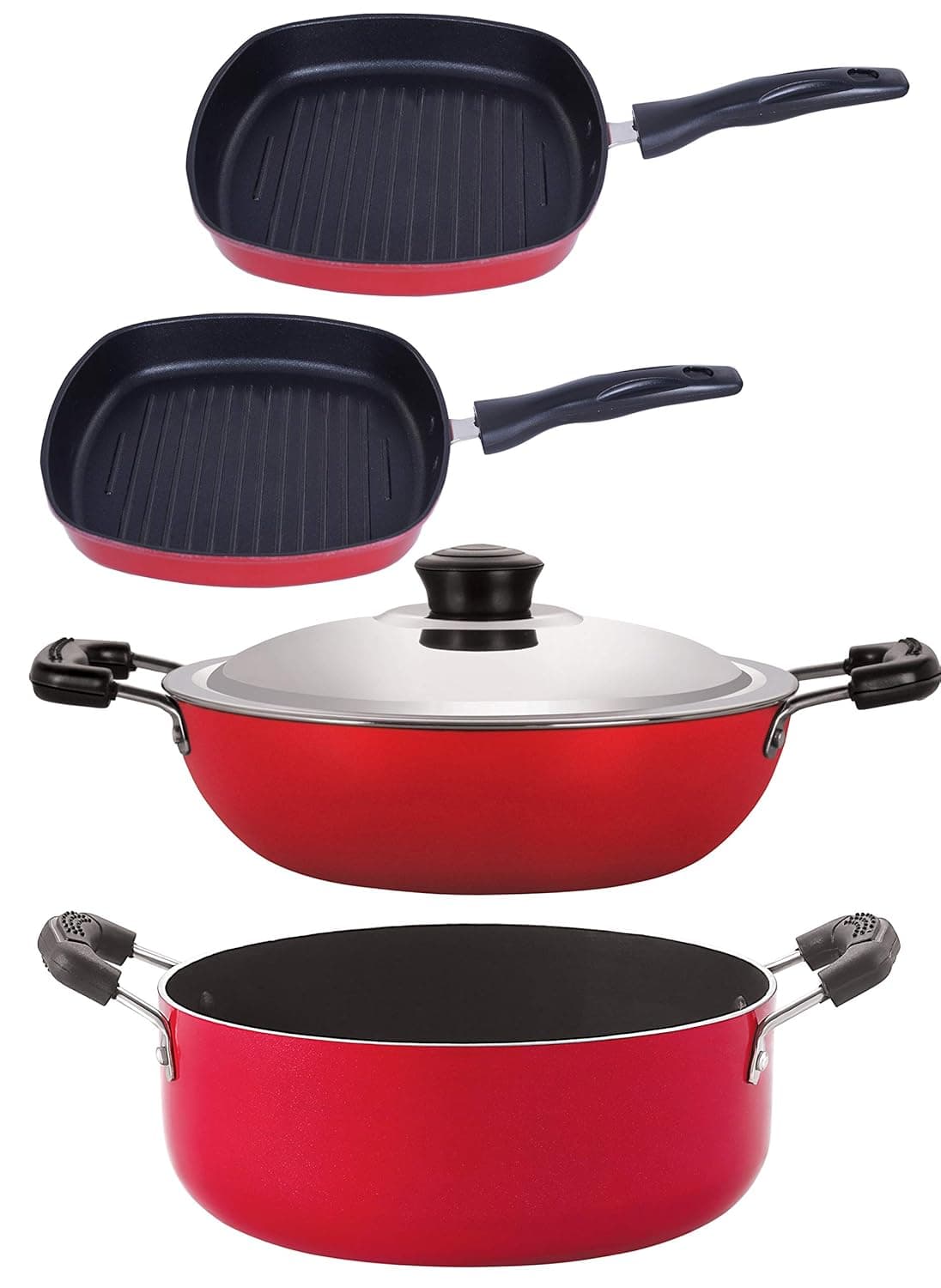Nirlon Non Stick cookware Kitchen Accessories for Cooking Combo Set of 4Pcs DKDB_GP225_GP245_CS24