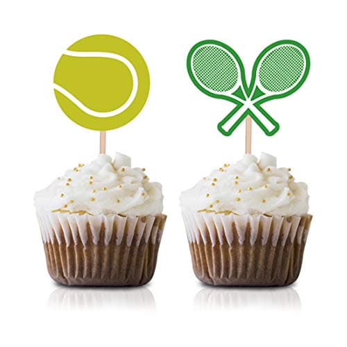 Tennis Cupcake Topper Picks 24Pack Tennis Sports Baby Shower Or Birthday Party Decorations