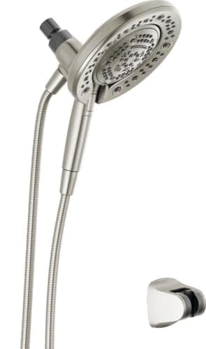 Delta Faucet 7-Setting In2ition Dual Shower Head with Handheld Spray, Brushed Nickel Shower Head with Hose, Showerheads & Handheld Showers, Handheld Shower Heads, Satin Nickel 75687DSN