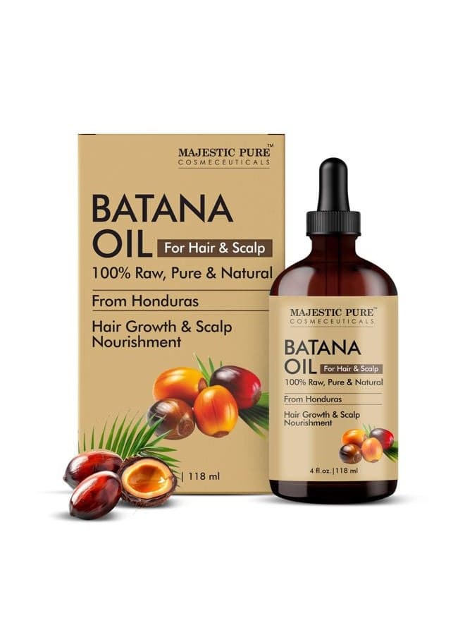 MAJESTIC PURE Batana Oil for Hair & Scalp Nourishment, Strengthening, Nourishing, Volumising - Non GMO Verified, 4 Fl Oz