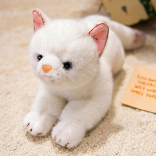 PEACH CAT Cat Stuffed Animal 15 Realistic Kitten Plushies Soft Plush Toys Gifts for Kids White
