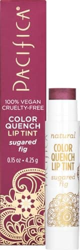 Pacifica Tinted Lip Balm Color Quench Hydrating Flavored Lip Balm Sugared Fig Flavor Red Pink wCoconut Oil Cocoa Butter Natural Clean Beauty Vegan CrueltyFree Dermatologist Tested