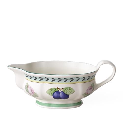 Villeroy & Boch French Garden Fleurence Gravy Boat, 10 oz, White/Multicolored