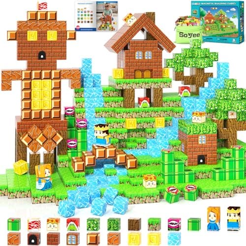 Soyee Magnetic Blocks 100PCS Magnetic Building Blocks Cubes Kids Boys Girls Toys for Ages 35 57 810 STEM Sensory Learning Building Magnet Toys 312 Year Old Girls Boys Birthday