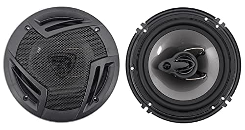 Rockville RV63A 65 3Way Car Speakers 750W 4 Ohm Polypropylene Woofer Butyl Rubber Surround With Grilles CEA Compliant Perfect for Car Audio