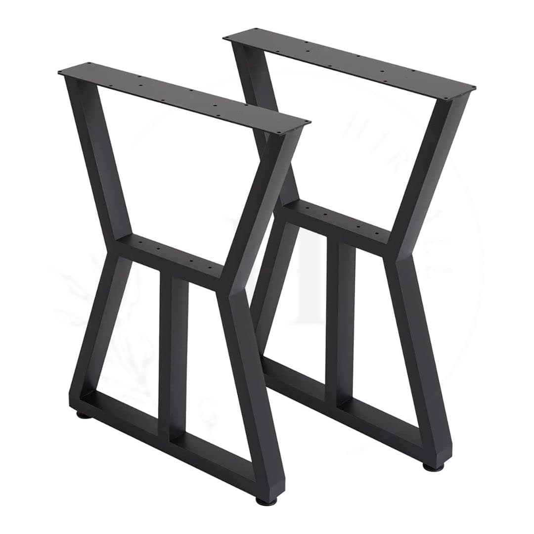 CARTVILLA Metal Table Legs DIY Furniture Legs Black Dining Table Leg Cast Iron Legs Computer Desk Legs Office Desk Legs Set of 2 W Shape
