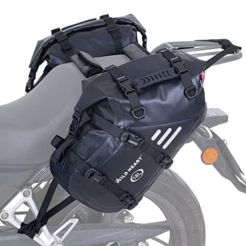 WILD HEART Motorcycle Saddlebags Waterproof 36L (18L*2) Side Saddlebags Pannier Bag Trunk Motorcycle Accessory Riding Storage Space (18L*2,Black)