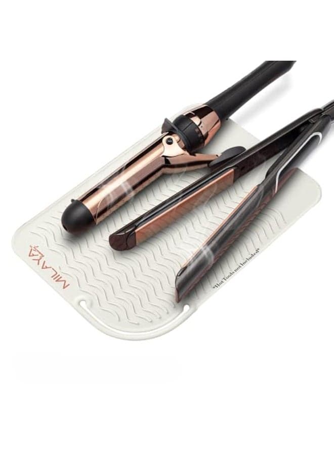 Heat Resistant Mat Curling Iron Holder Silicone Heat Resistant Mat Makeup Mat Hot Tools Mat Hot Tools Flat Iron Holder Vanity Decor Vanity Accessories