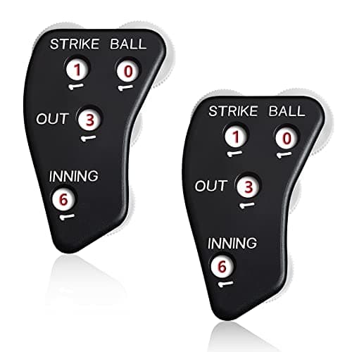 Deekin 4 Pieces 4 Wheel Baseball Umpire Clicker Black Indicator Gear Practical Baseball Counter Clicker for Scorekeeper Recording Outs Innings Balls Softball Referee Equipment (Black White)