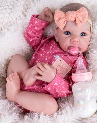 Aori Reborn Baby Dolls Girl 20 Inch Realistic Newborn Lifelike Baby Doll with HandPainted Features Weighted Cloth Body Cuddle Companion Doll Gift for Seniors Collectors Kids 3