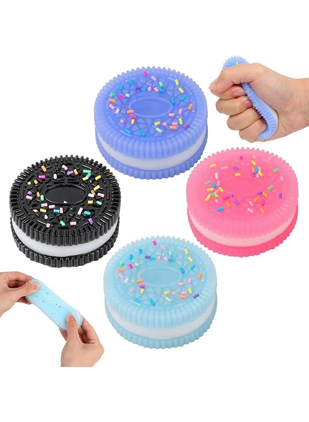 4Pcs Squishy Biscuit Stress Relief Toy Fun Fidget Sensory Toy Cute Squishy Squeeze Toy Pinch Decompression Toy for Anxiety Relaxation for Adults Kids Ideal for Stress Relief Perfect Desk Accessory
