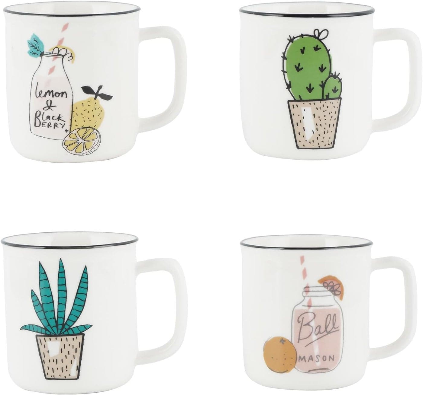 Topadorn Ceramic Mini Cups Set of 4 423 oz Small Coffee Mugs Demitasse Cups Perfect for Espresso Machine and Coffee Maker Microwave Dishwasher Safe Espresso Cups