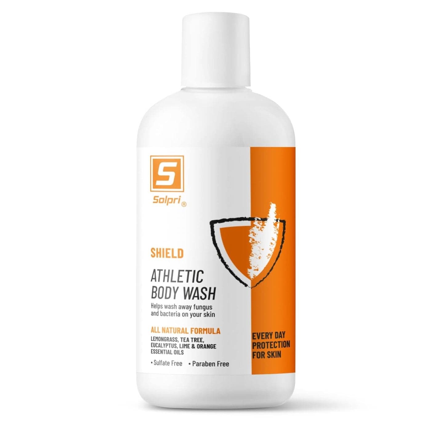 Shield Athletes Body Wash Sulfate Free with Lemongrass Tea Tree Eucalyptus Oils 8 Fl Oz