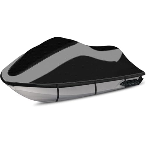 XYZCTEM Jet Ski Cover, Waterproof Upgraded Oxford Fabric Personal Watercraft Cover with Reflective Air Vent, Compatible with Seadoo, Yamaha, GTX, Kawasaki, Honda, Polaris (2 Seater 116" to 125" L)