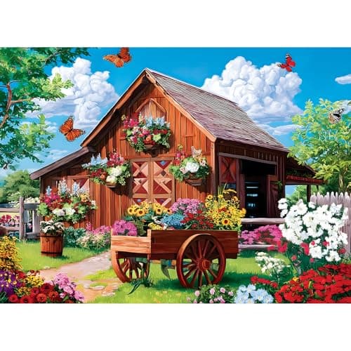 300 Pieces Puzzles for AdultsBeautiful Garden Puzzle for AdultBlue Sky White Clouds Butterfly Jigsaw Puzzle for Kids Ages 810Puzzle for Seniors Large PieceChallenging Family Game205 x 15 in