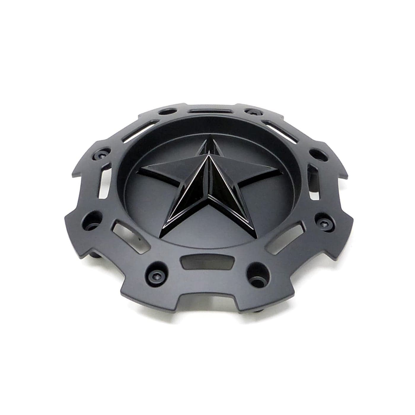 XD SERIES KMC 811 Rockstar 2 Matte Black w Black Star Center Cap SC198 SC190