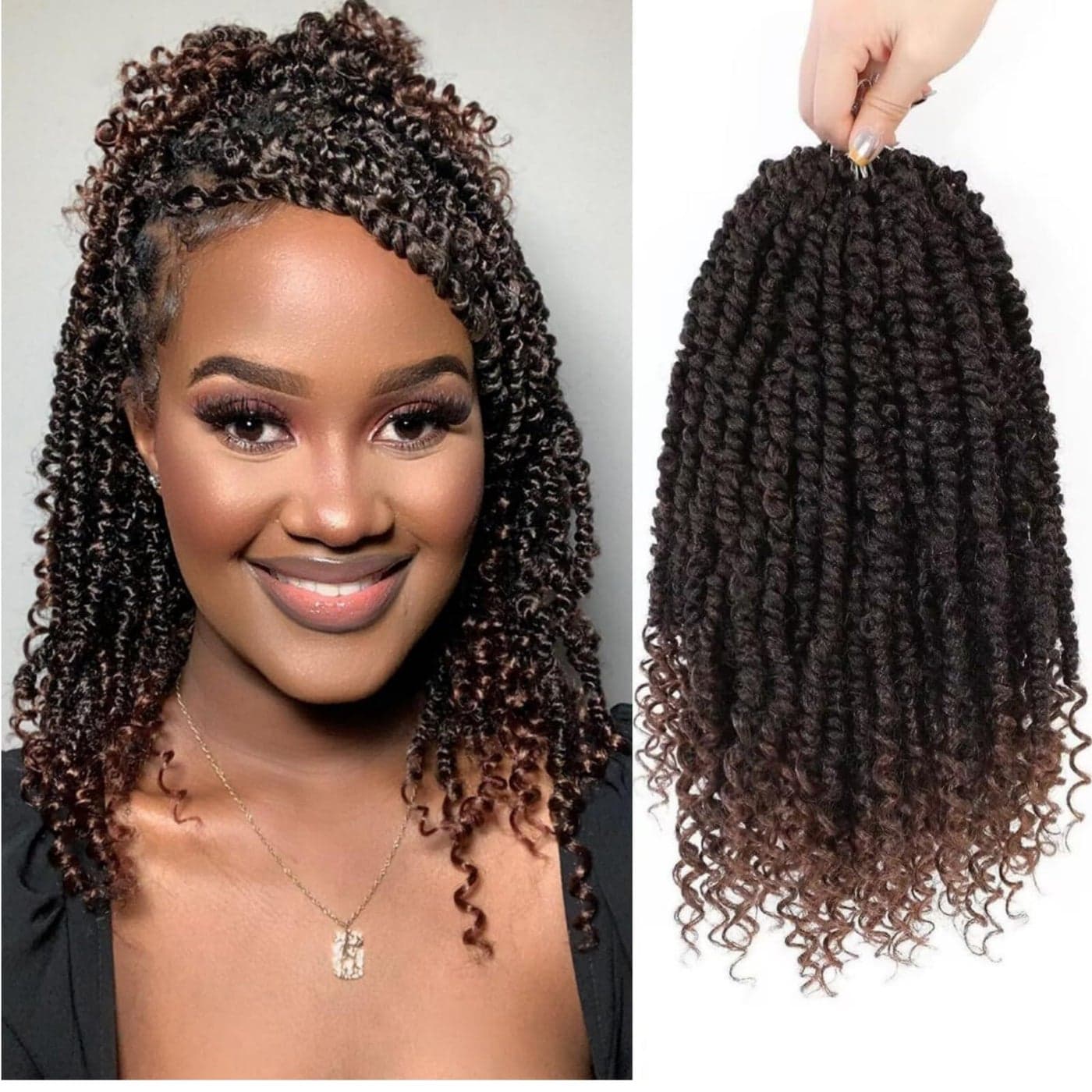 Passion Twist Crochet Hair Pretwisted Passion Crochet Hair 12 Inch Passion Twist Crochet Hair 8 Packs Prelooped Passion Twist Hair Short Pre Looped Crochet Hair for Black Women1B30