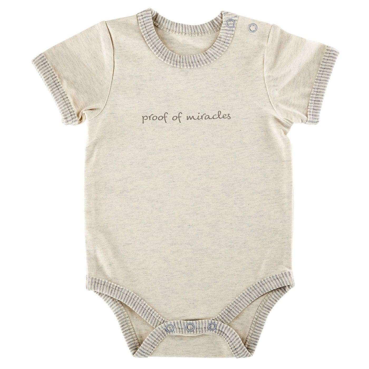 Stephan Baby Inspirational Heather SnapshirtStyle Diaper Cover Proof of Miracles GrayCream 03 Months