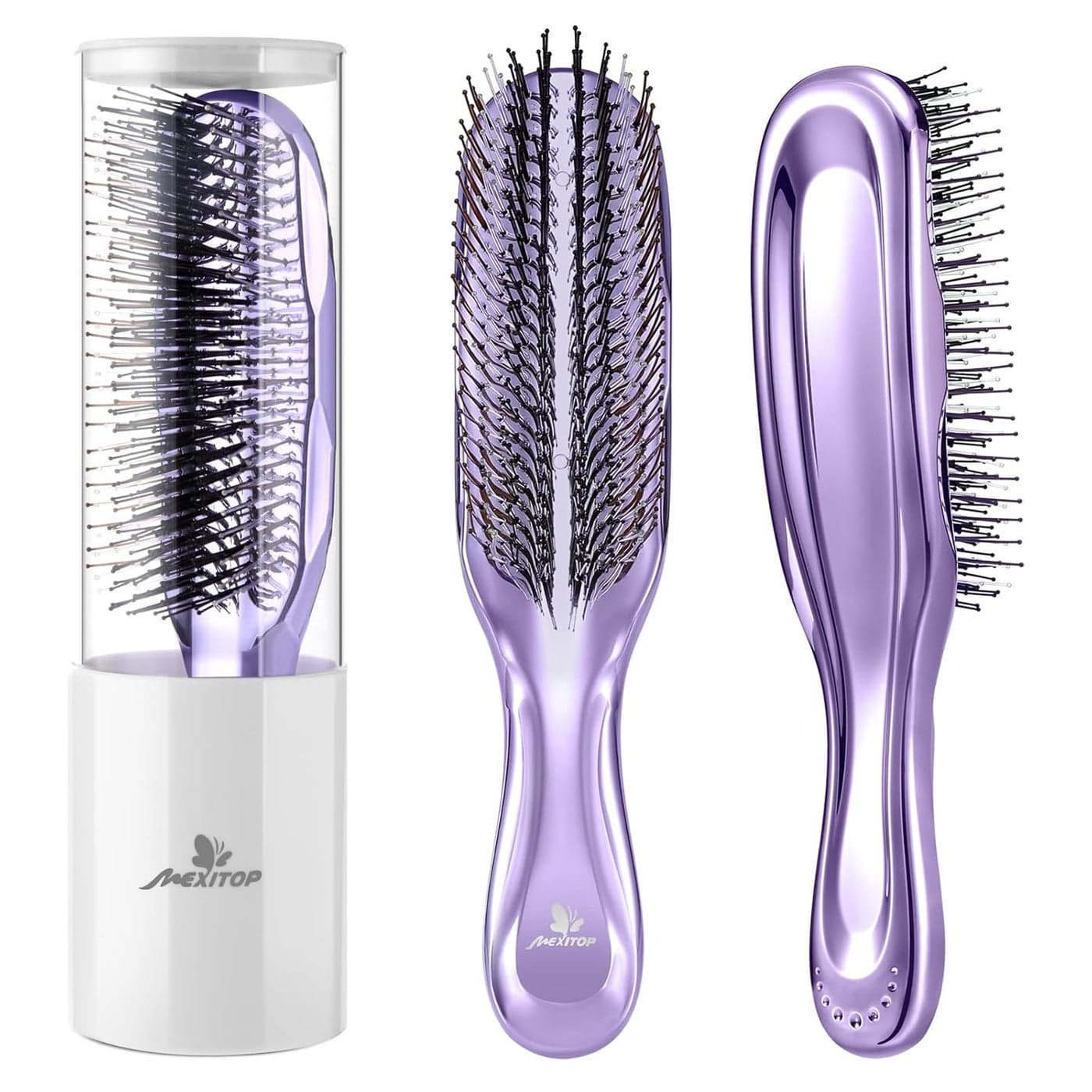 FERNIDA Detangling Brush for Women Girls Detangler Hair Brush for Straight Long Wet Dry Hair 572 Soft Bristles Scalp Brush Purple