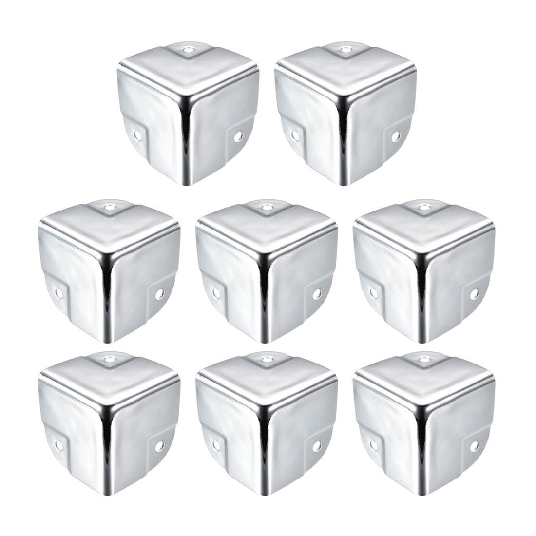 uxcell Metal Box Corner Protectors Box Edge Guard Protector 40 X 40 X 40mm Silver Tone 8pcs for Table Corners and Desk Corners