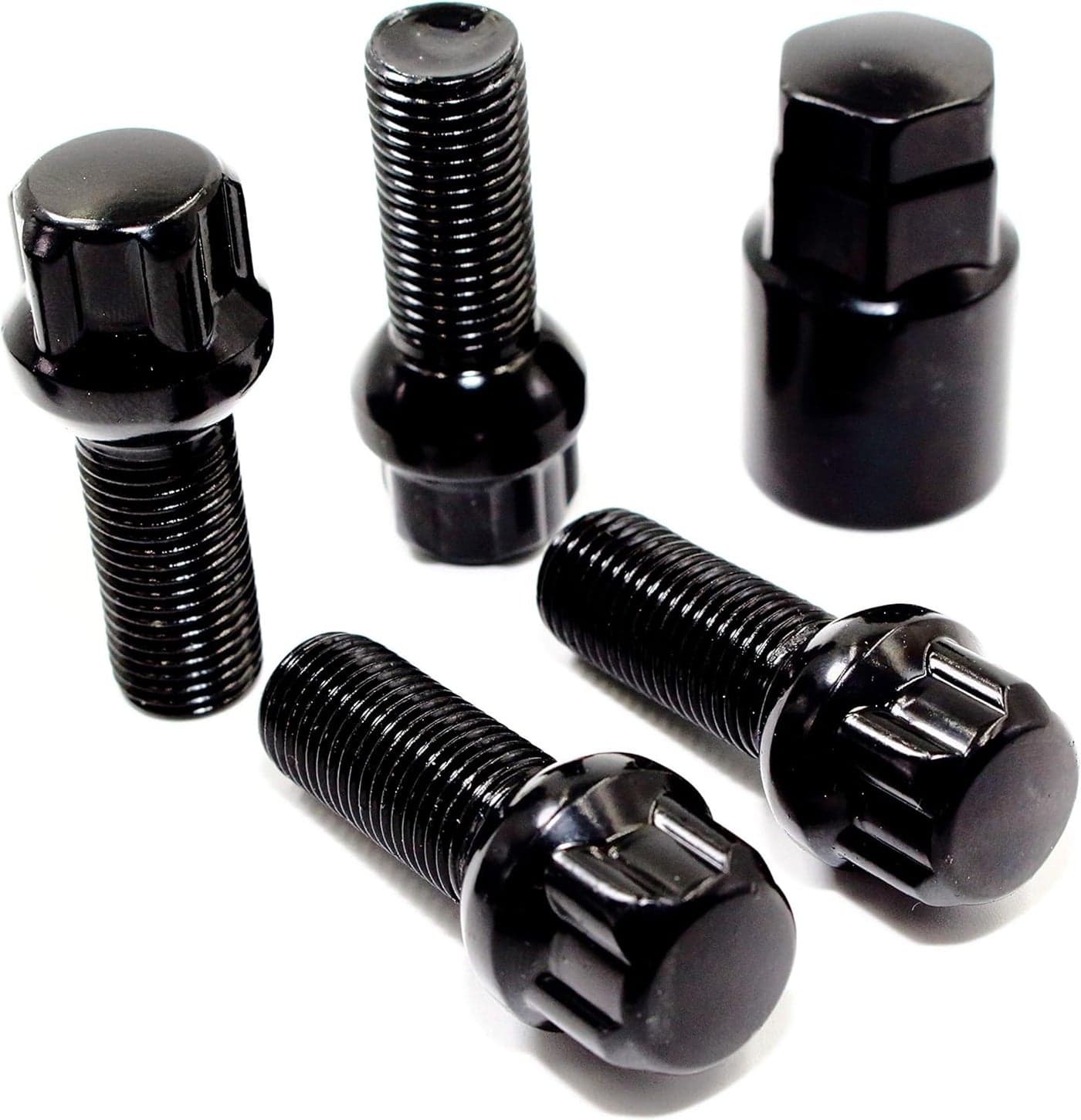 Veritek Performance Set of 4 Black Ball Seat Wheel Bolt Locks for Mercedes Audi VW