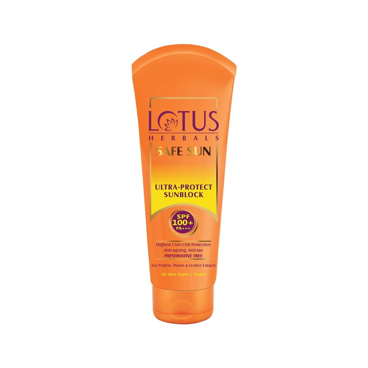 Lotus Herbals Safe Sun Ultra Sunblock Cream For All Skin Types Spf 100 Pa AntiAgeing Preservative Free 50G Pack Of 1