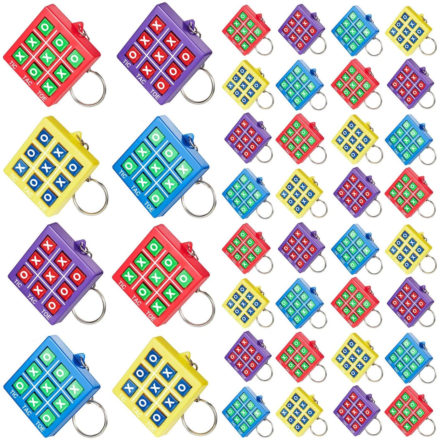 Hicarer 16 Pcs Valentines Day Tic Tac Toe Game Party Favor Goodie Bag Stocking Stuffer Kids 812 Tic Tac Toe Keychain Classroom Prize Puzzle Game Birthday Party Gift for Boy Girl Classic Color