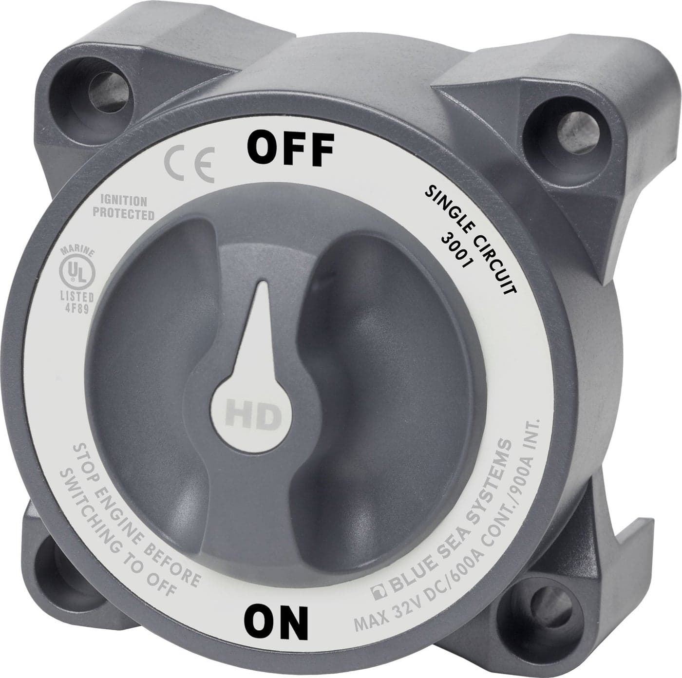 Blue Sea Systems 3001 Heavy Duty Battery Switch with Alternator Field Disconnect OnOff Beige
