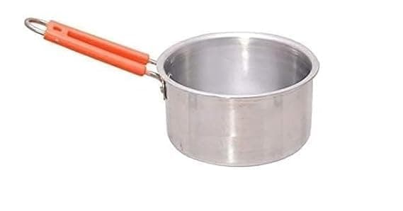 VOMI Aluminium Saucepan 15 L 1 Piece Silver Pure Aluminium Sauce PAN Tea PANMilk PAN 1 Litter