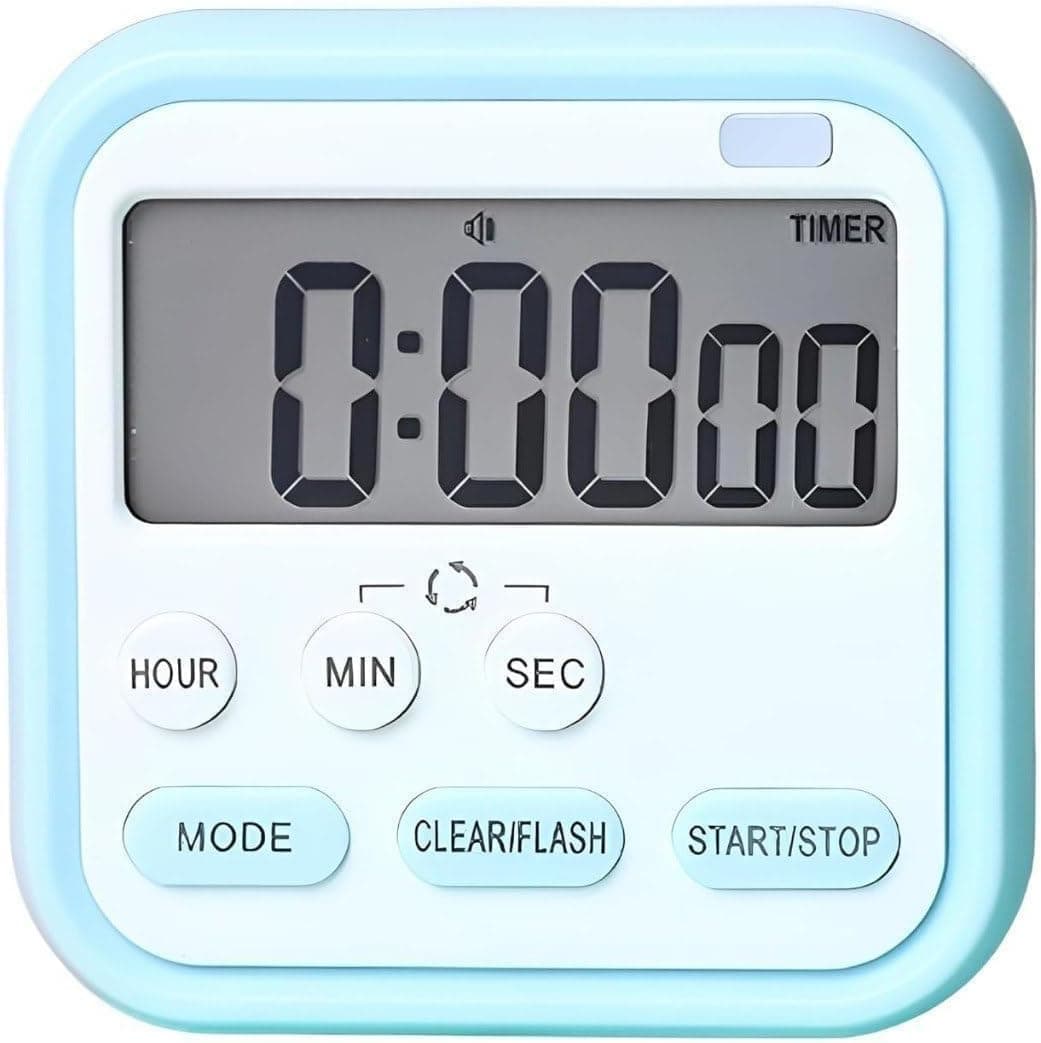 SHOPPOFOBIX Alarm Clock, Digital Magnetic Multi-Function Timer, Large LCD Display, Loud Alarm, Stopwatch, Retractable Stand & Hanging Hole for Kids