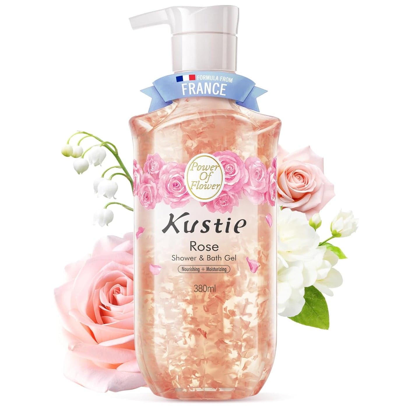 Kustie Rose Petal Body Wash 342 Real Bulgarian Petals Essential Oils Squalane Hyaluronic Niacinamide Cleanser Vegan SulfateFree LongLasting Scent 128 Fl Oz