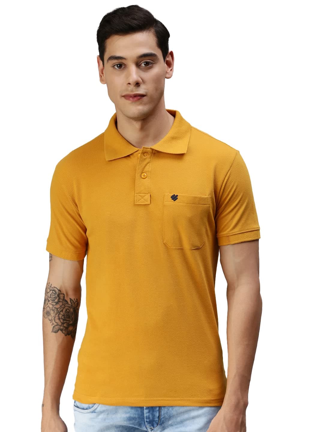 ONN Men's Solid Regular Fit Polo NC432_MUS_1PC_Mustard_XXL
