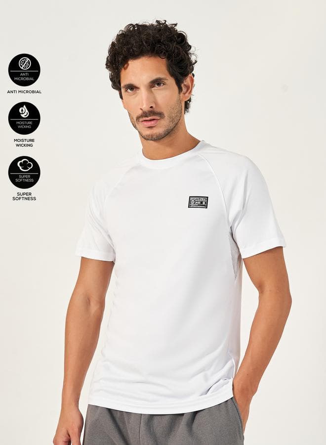 Raglan Sleeves Mesh Insert Regular Fit T-Shirt