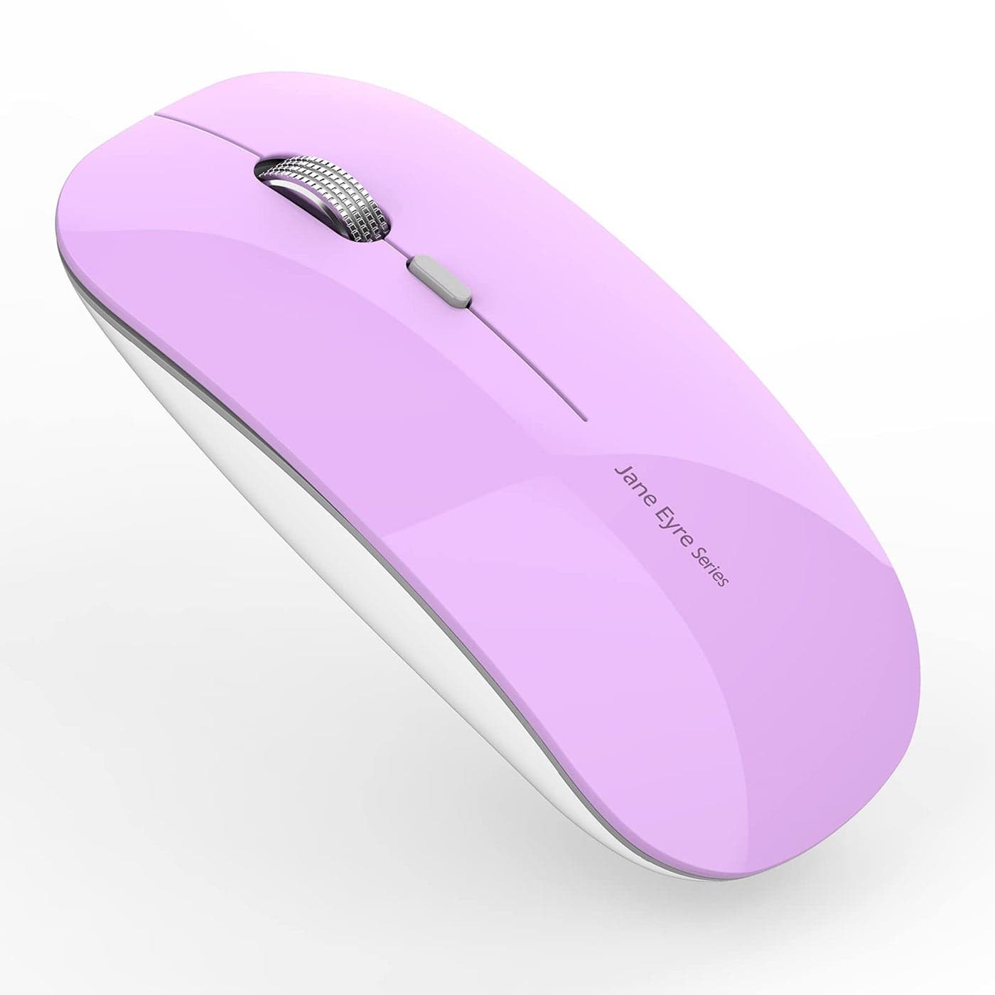 Uciefy Q5 Slim Rechargeable Wireless Mouse, 2.4G Portable Optical Silent Ultra Thin Wireless Computer Mouse with USB Receiver and Type C Adapter, Compatible with PC, Laptop, Desktop (Purple)