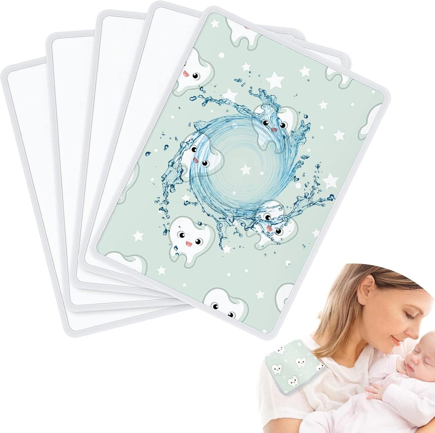 SATINIOR Sublimation Blank Baby Burp Cloths 5 Pieces Blank Baby Bibs Soft Absorbent Burping Solid White Unisex Boys Girls Burp Cloth Set Newborn Towel for Party Registry Gift Machine Washable
