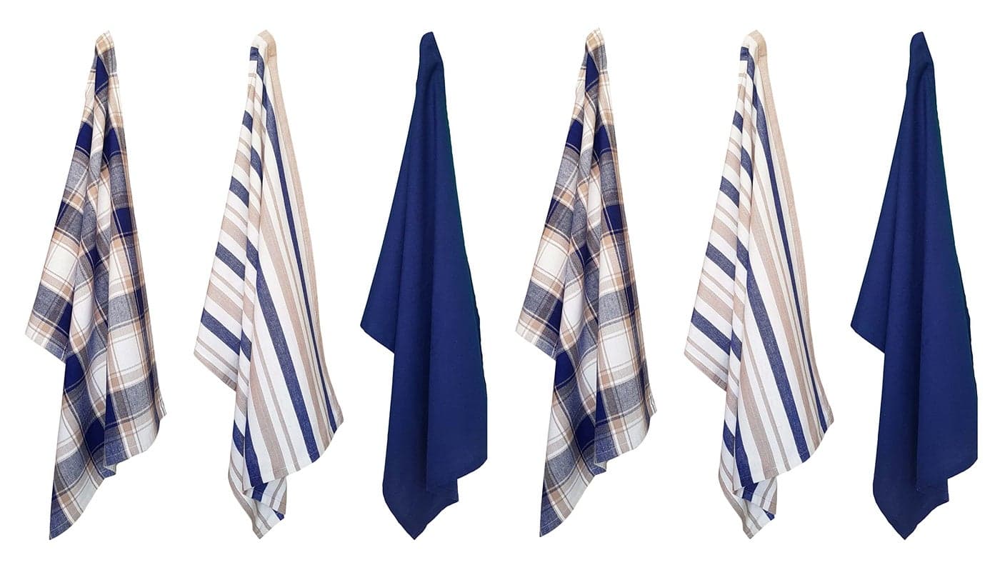 KSC Shop Premium Cotton Table Napkins Set of 6 | Kitchen Towels | Kitchen Napkins | Roti/Chapati Napkins | Cleaning Cloth | Color: Navy Blue
