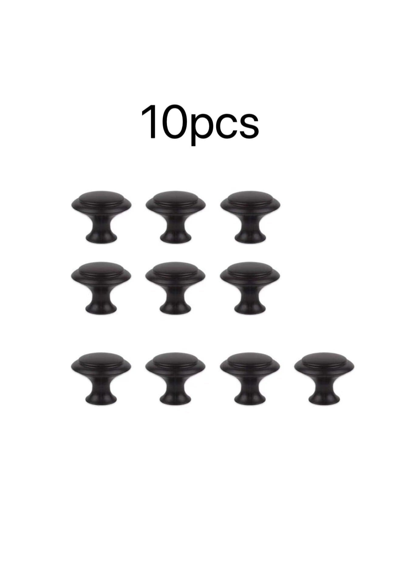 Black Cabinet Knobs, 10 Pcs 1-1/5 inch Kitchen Cabinet Knobs, Kitchen Cabinet Hardware, Black Drawer Knobs, Matte Black Knobs for Cabinets, Cabinet Door Knobs, Drawer Handles with Screws