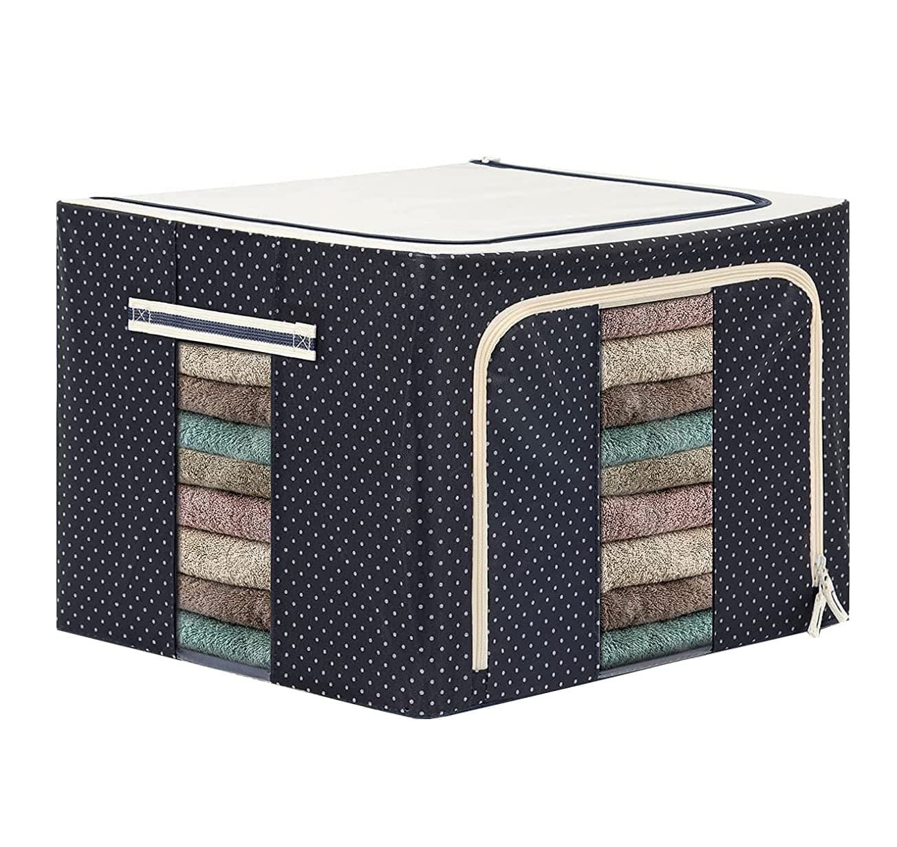 STORE 2508 Living Box 66 Litres Capacity Oxford Fabric Cloth Organizer Box (66 Ltr - Pack of 1)
