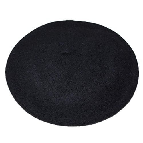 JOYHY Women's Solid Color Classic French Style Beret Beanie Hat Black