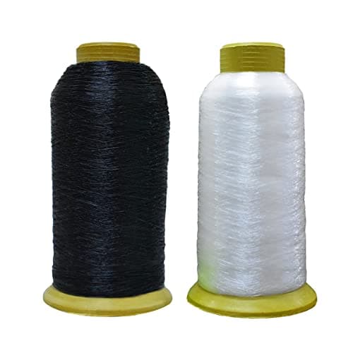 Embroiderymaterial Nylon Thread for Jewellery Making, Beading & Embroidery, Clear & Black Color,(Transparent and Black-2 Roll, Size:-0.16MM)