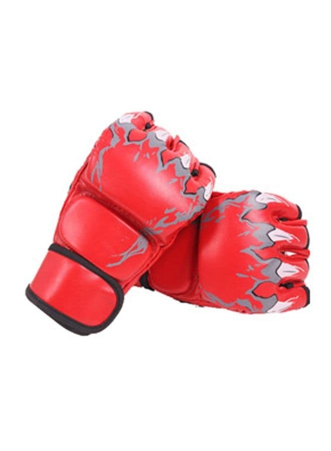 1 Pair Of Half-finger Professional Boxing Gloves, Suitable For Sanda Fighting Training