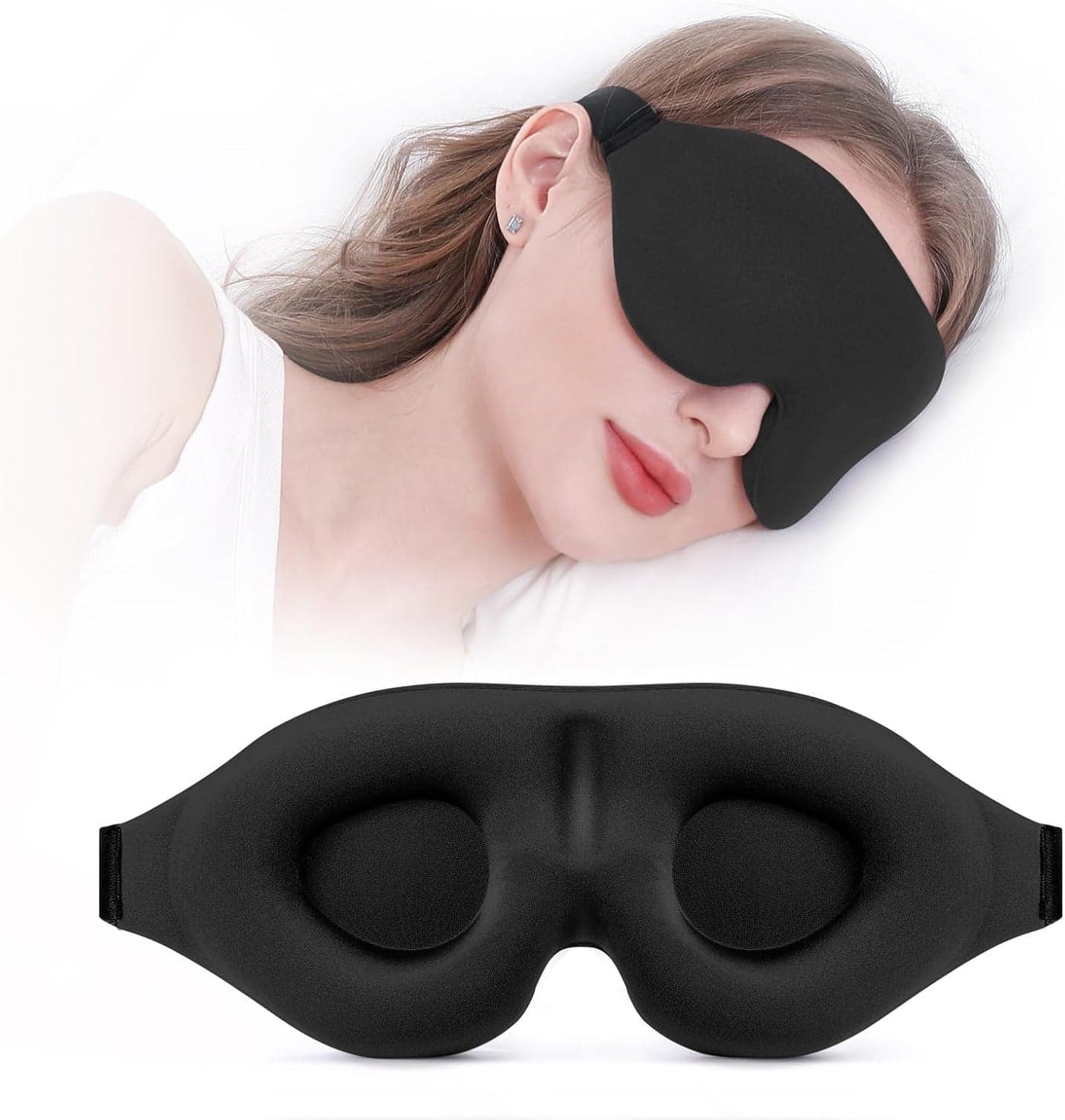 3D Black Sleep Mask for Men and Women