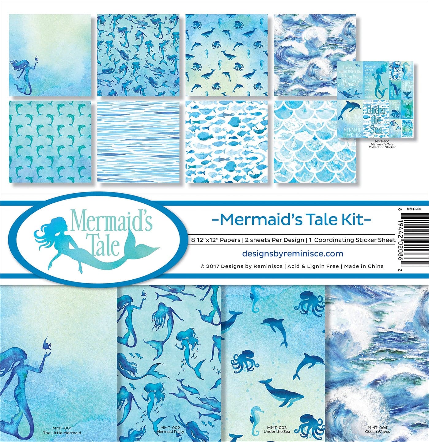 Reminisce Mermaids Tale Scrapbook Collection Kit 12x12 inches Multicolor