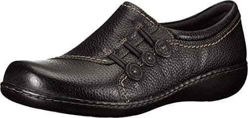 Clarks womens Ashland Effie loafers shoes, Black, 8.5 Wide US