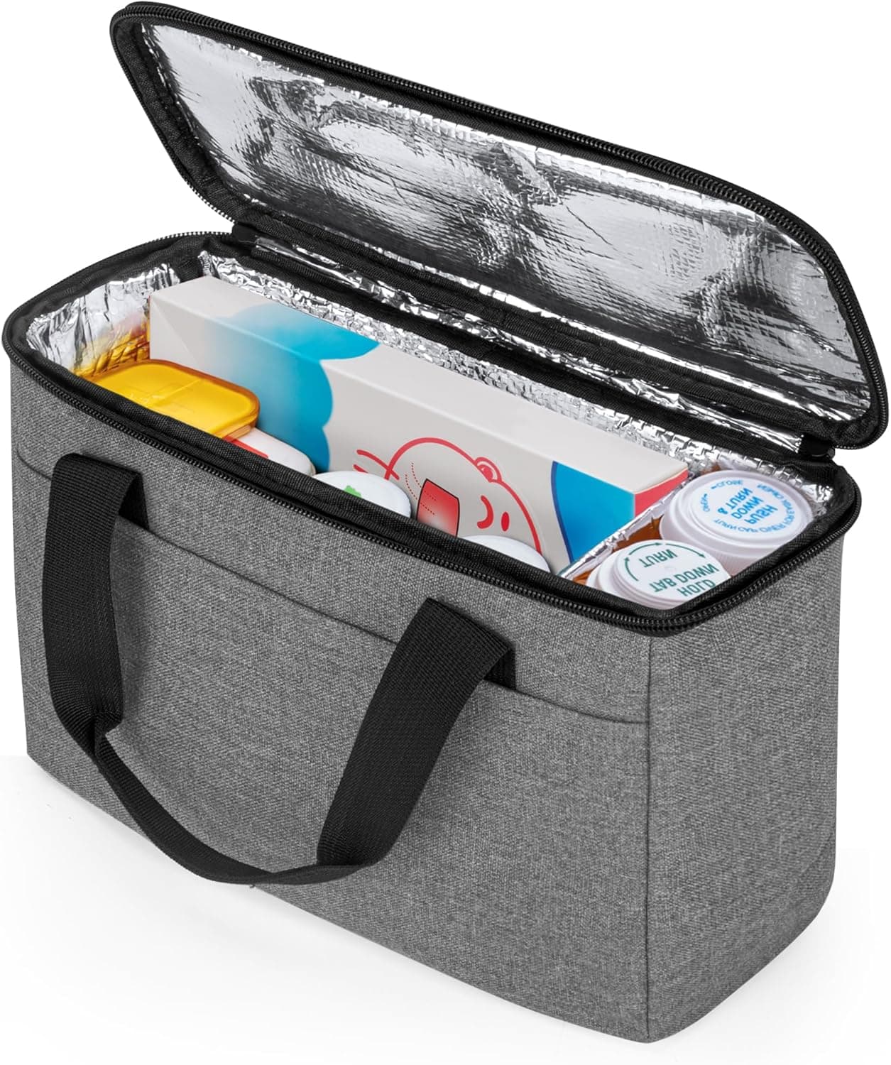 First Aid Bag Empty Small Medicine Storage Case Insulated Medication Cooler Bag Travel Pill Bottle Organizer for Prescription Insulin Supplements or Medical Supplies GreyBag Only