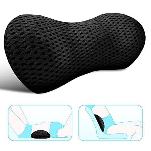 Panduo Lumbar Support Pillow for Office Chair, Memory Foam Lumbar Pillow for Lower Back Pain Relief (Black)