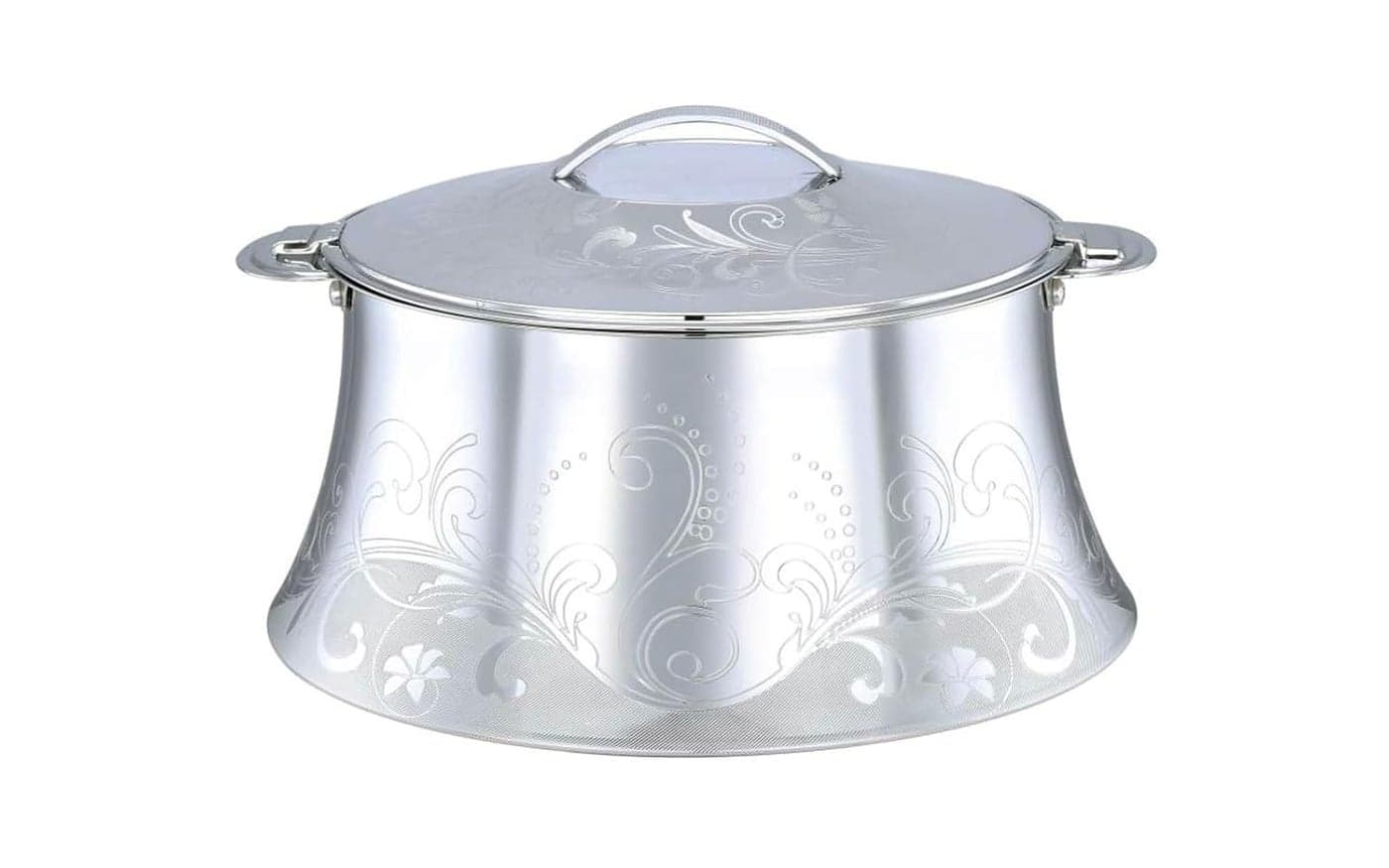 AVA Stainless Steel Insulated Serving Casserole with Design LidDouble walledStainless steel CasseroleHot ColdDishwasher SafeServing CasseroleBPA FreeSilver7223S 722350S5000ML