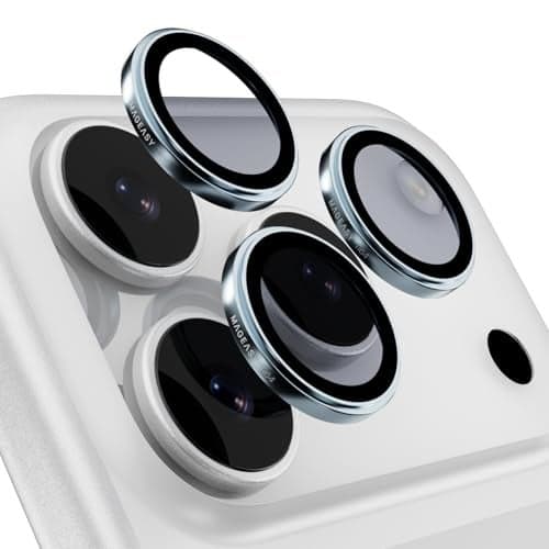 MAGEASY Designed for iPhone 17 ProPro Max Camera Lens Protector Made of Sapphire Titanium Alloy Stronger than Tempered Glass Lens Protector Easy to Install Lenz Titanium Mist Ti64